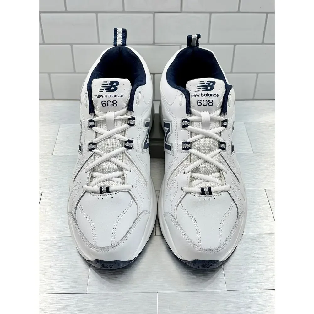 New Balance 608v5 Men’s Sneakers – White/Navy – Size 10 – New with Imperfections